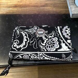 Vera Bradley Black and Gray Floral Wallet